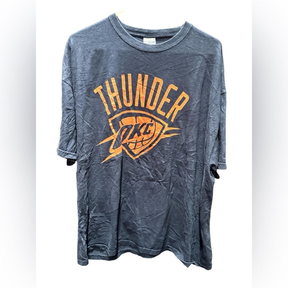 Thunder OKC Kids T-Shirt - Gray and Orange 2XL